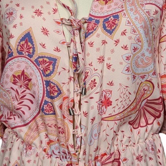 Lovers + Friends Epiphany Paisley Lace Up Romper S - Picture 3 of 11